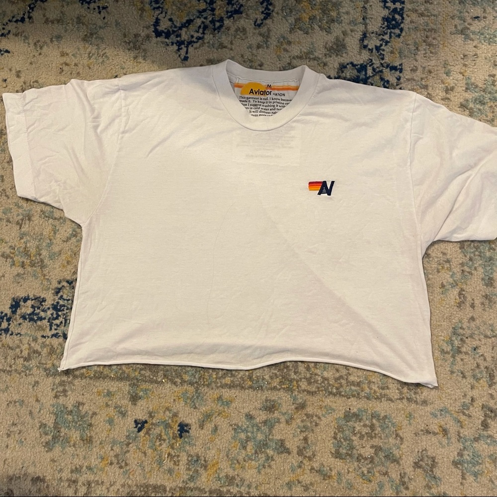 Aviator Nation Cropped Boyfriend Tee